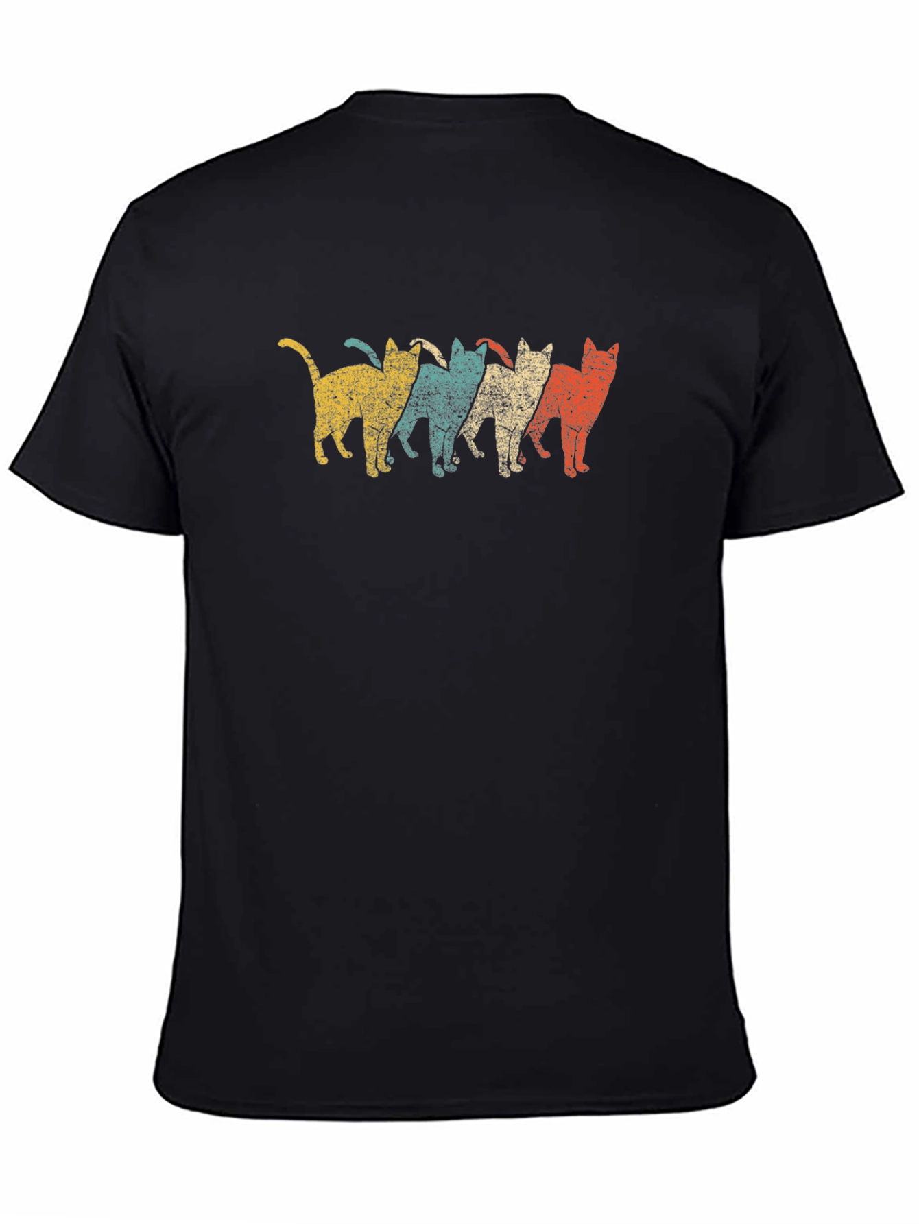 Retro Cats Black T-Shirt