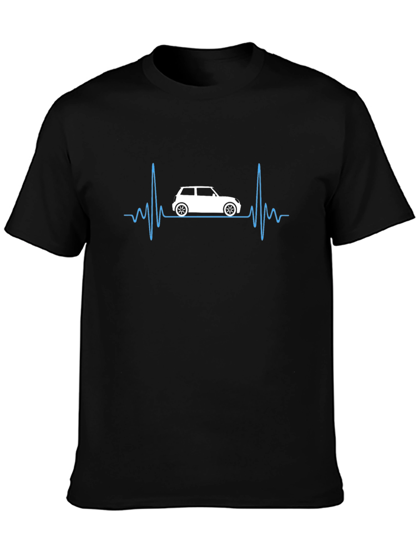 Car Heartbeat Graphic T-Shirt - Black
