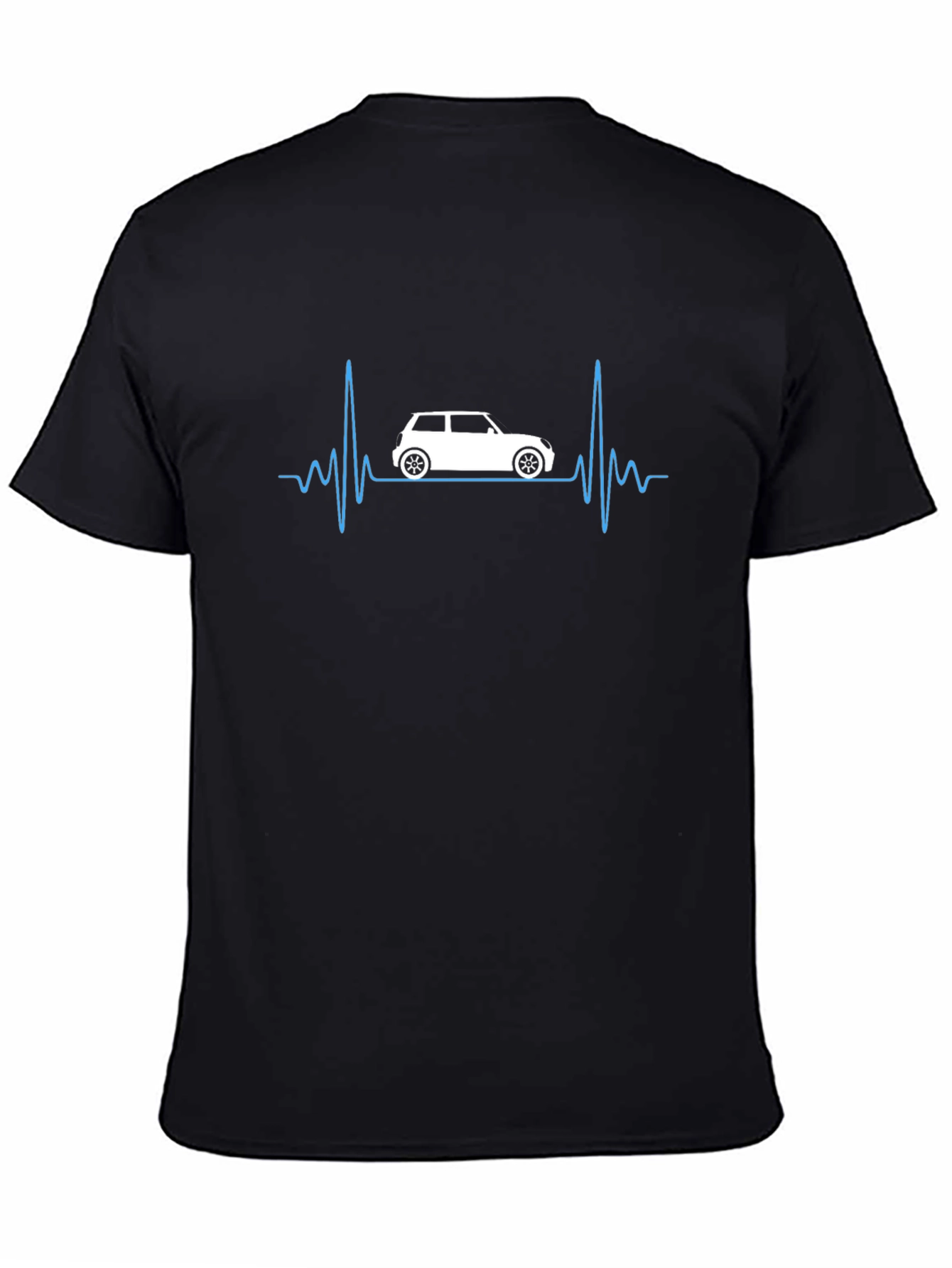 Car Heartbeat Graphic T-Shirt - Black