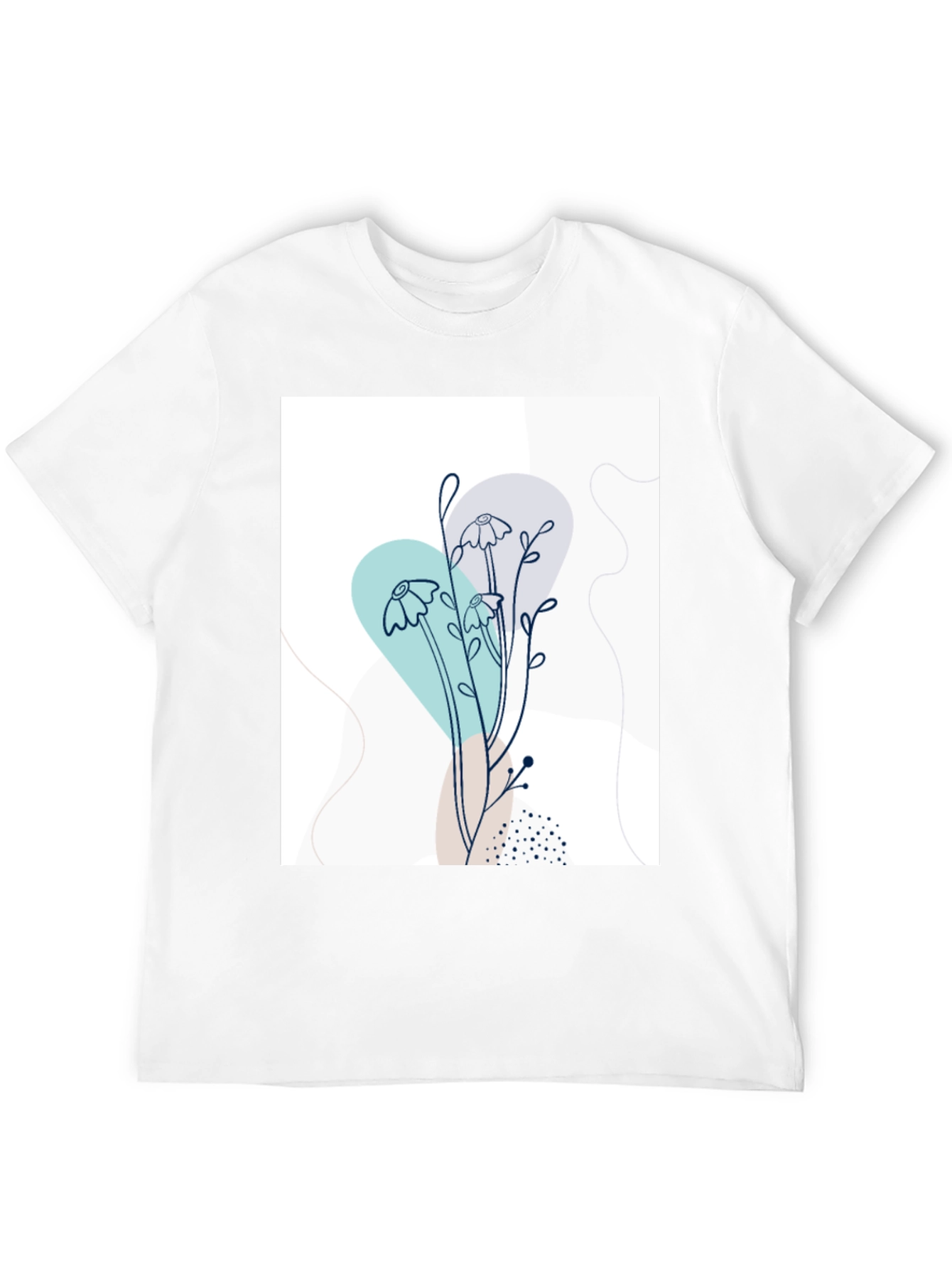 Modern Floral Graphic Tee - Black