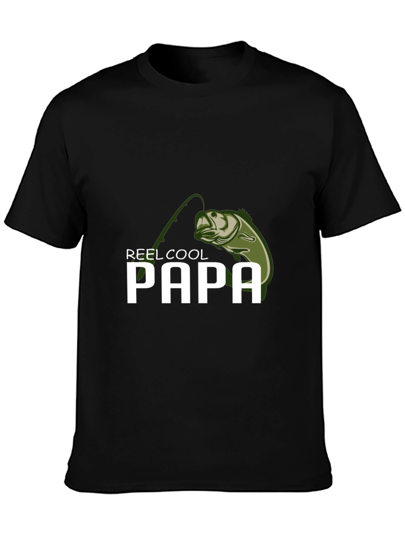Reel Cool Papa Fishing T-Shirt - Black