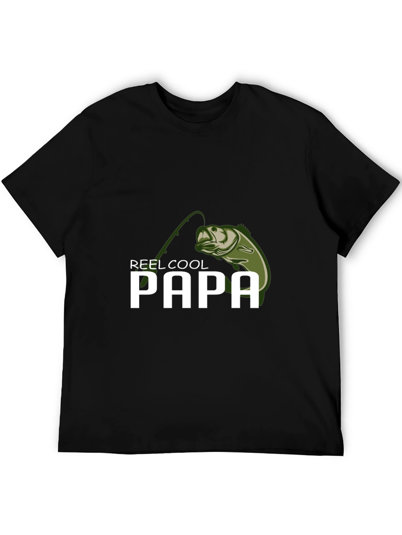 Reel Cool Papa Fishing T-Shirt - Black