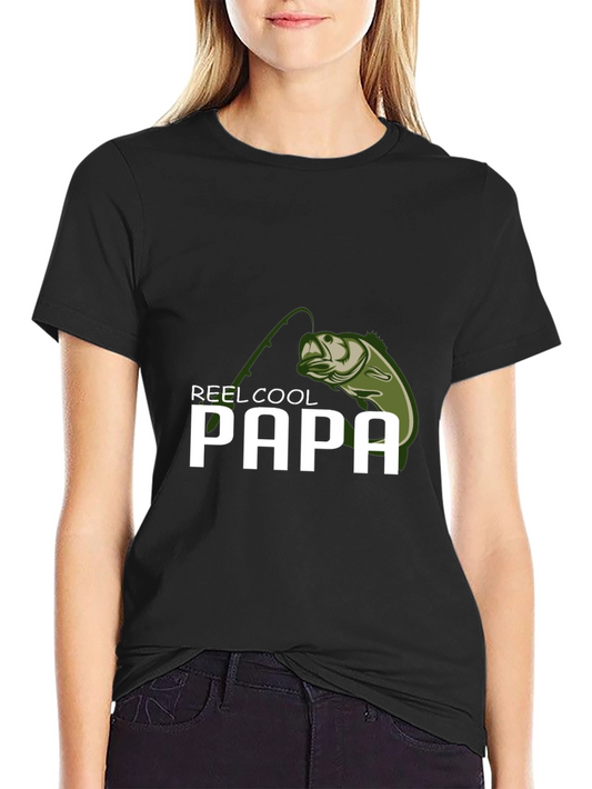 Reel Cool Papa Fishing T-Shirt - Black