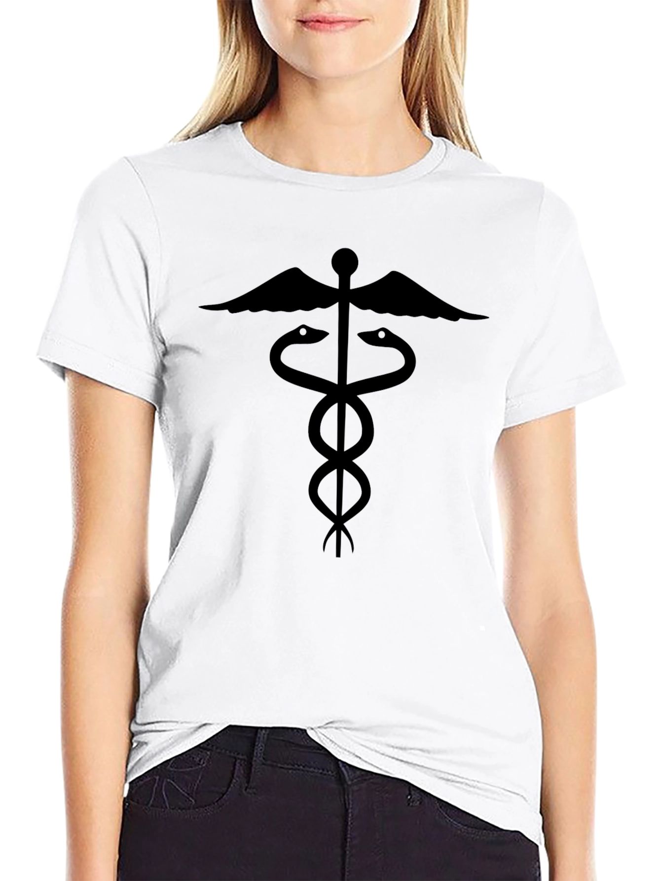 Caduceus Symbol Black T-Shirt