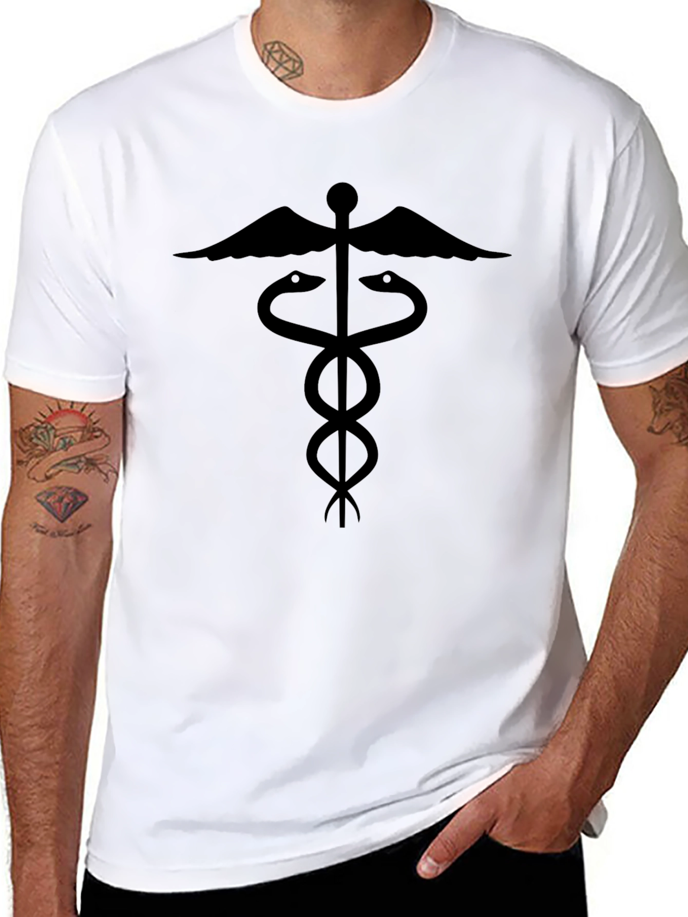 Caduceus Symbol Black T-Shirt