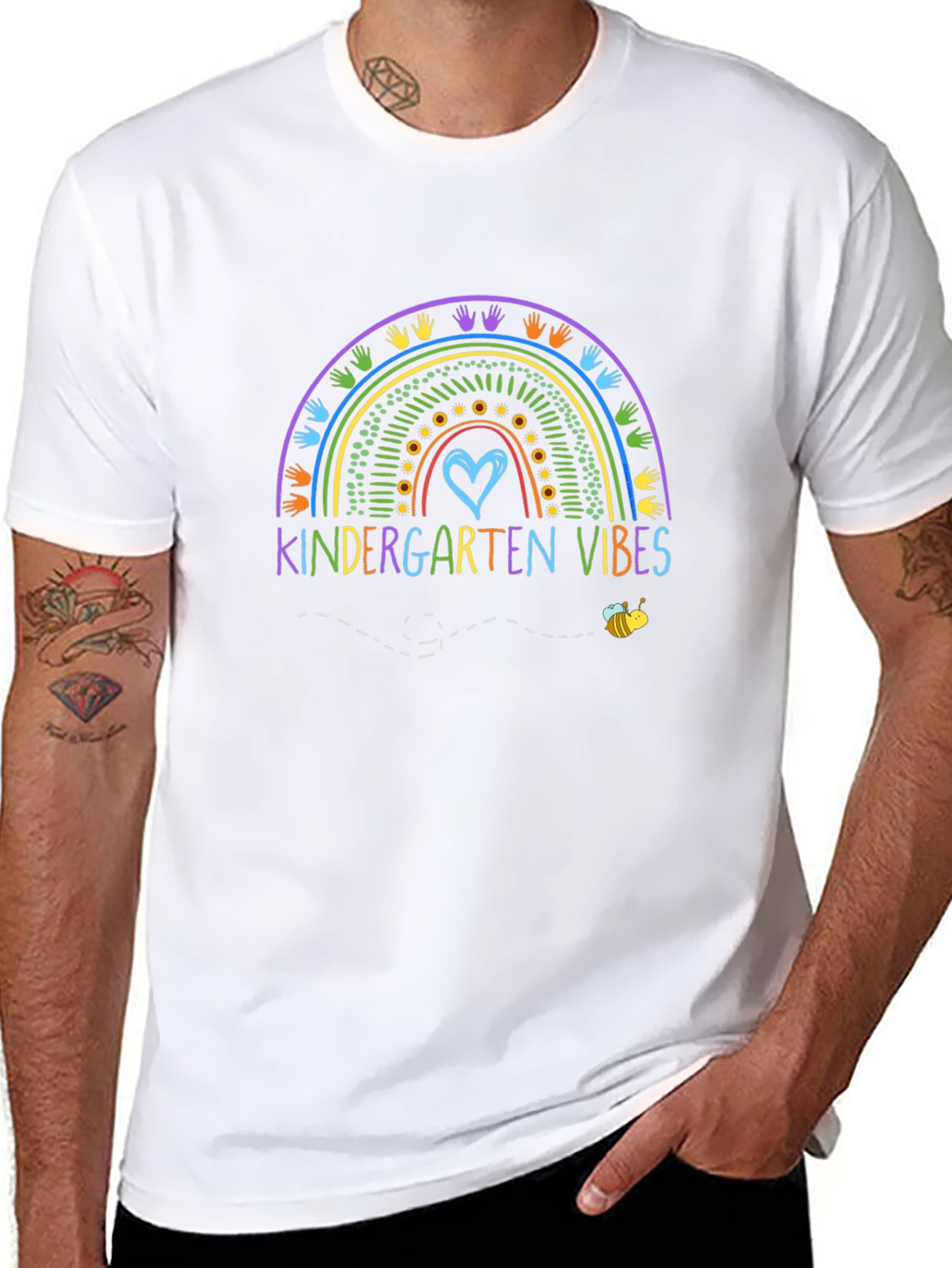 Kindergarten Vibes Rainbow Graphic Tee