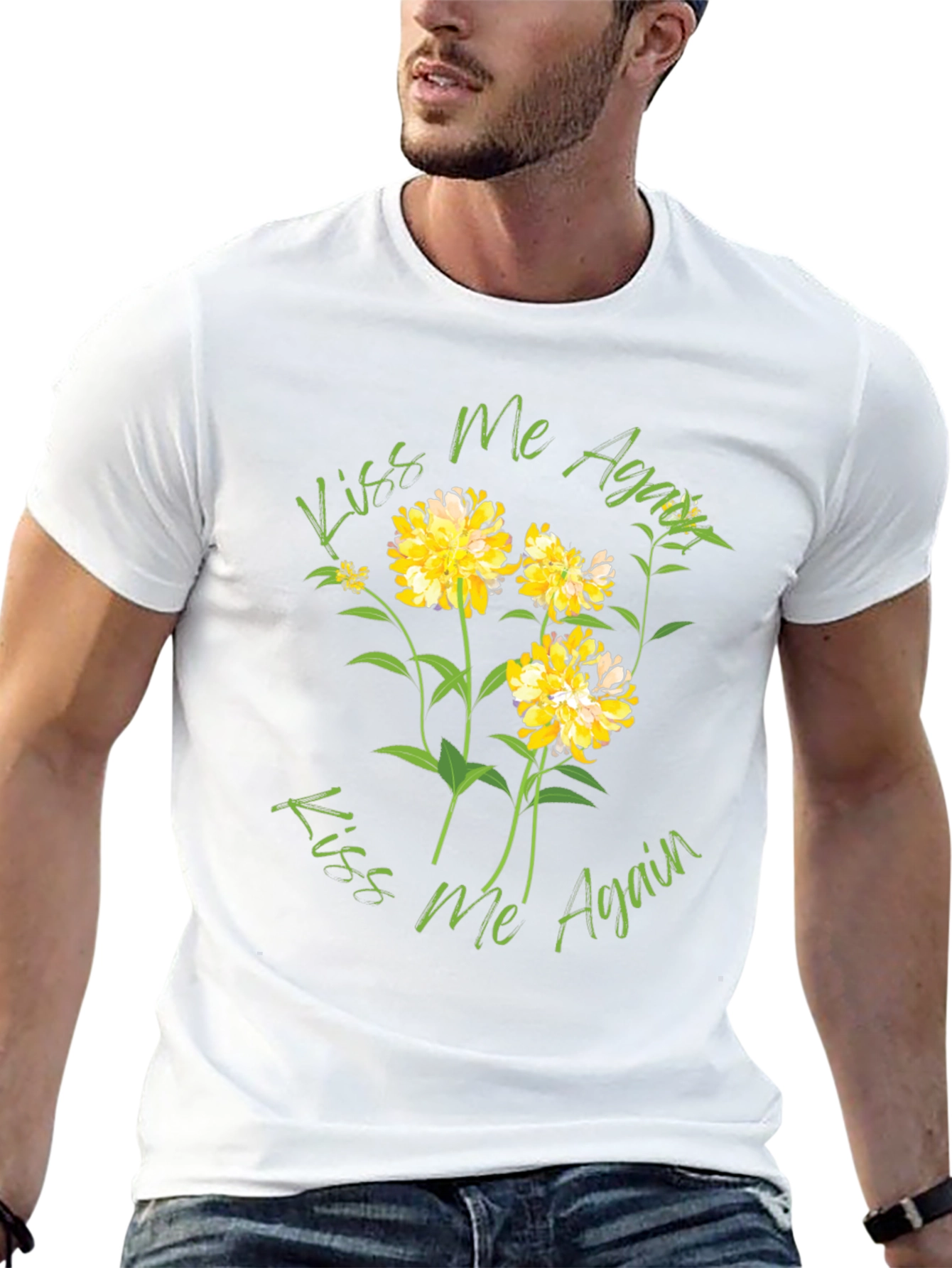 Kiss Me Again Floral Graphic Black T-Shirt