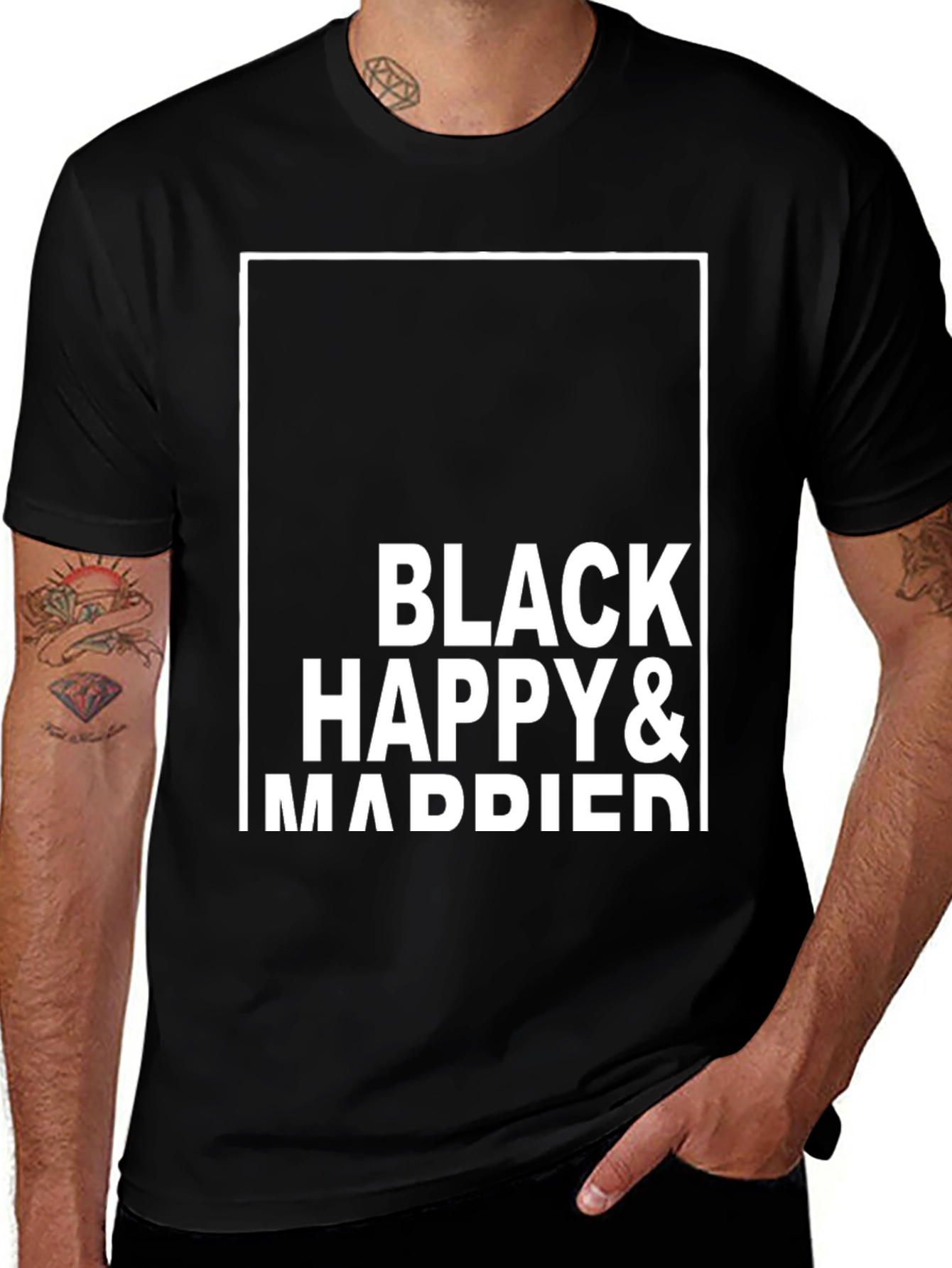 Black Happy & Married Graphic Tee