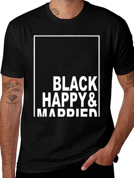 Black Happy & Married Graphic Tee