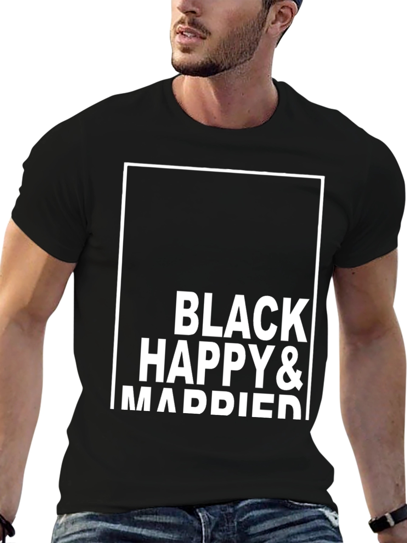 Black Happy & Married Graphic Tee