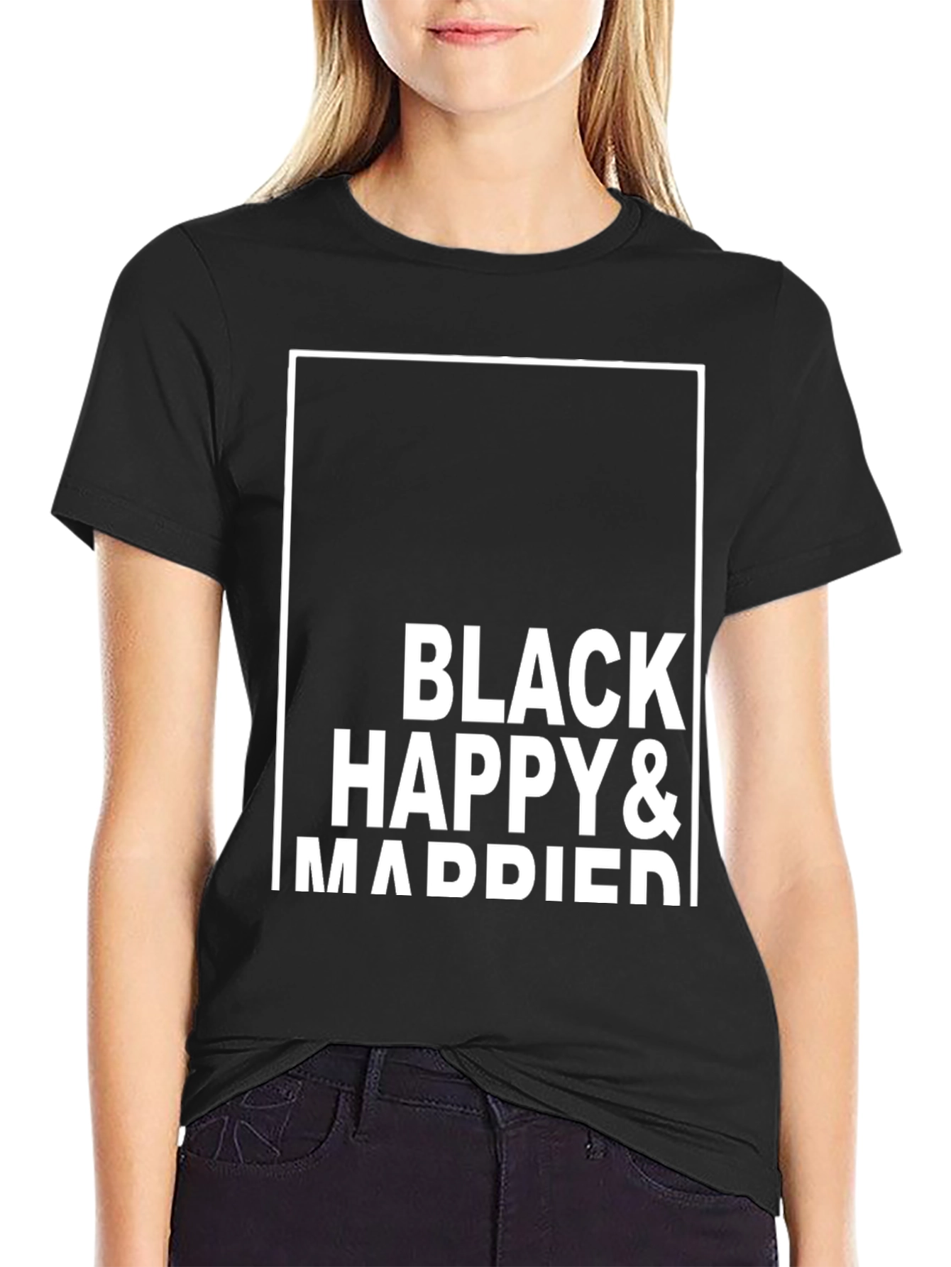 Black Happy & Married Graphic Tee