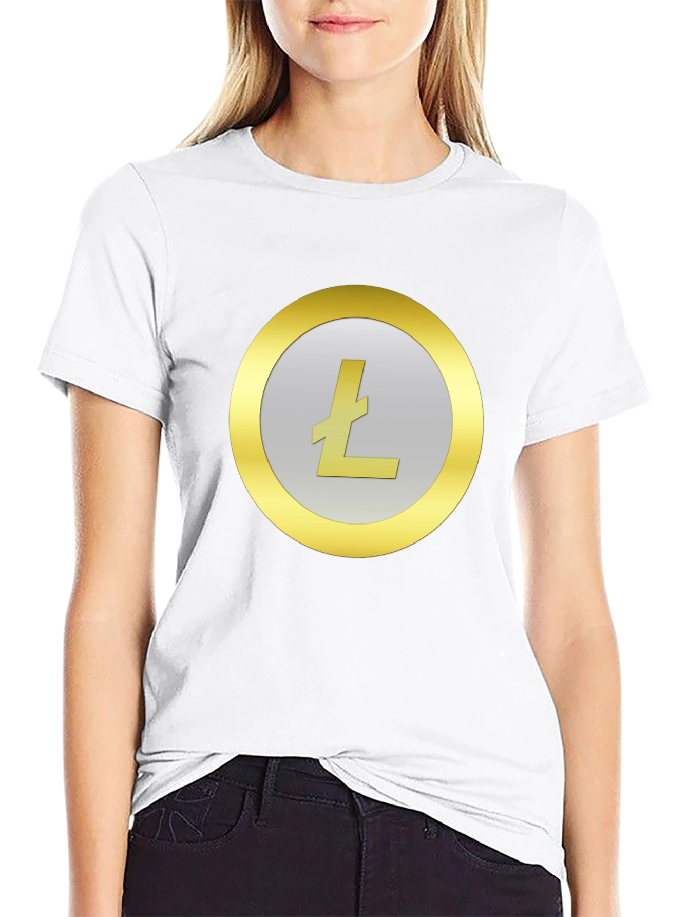 Litecoin Crypto Logo Black T-Shirt