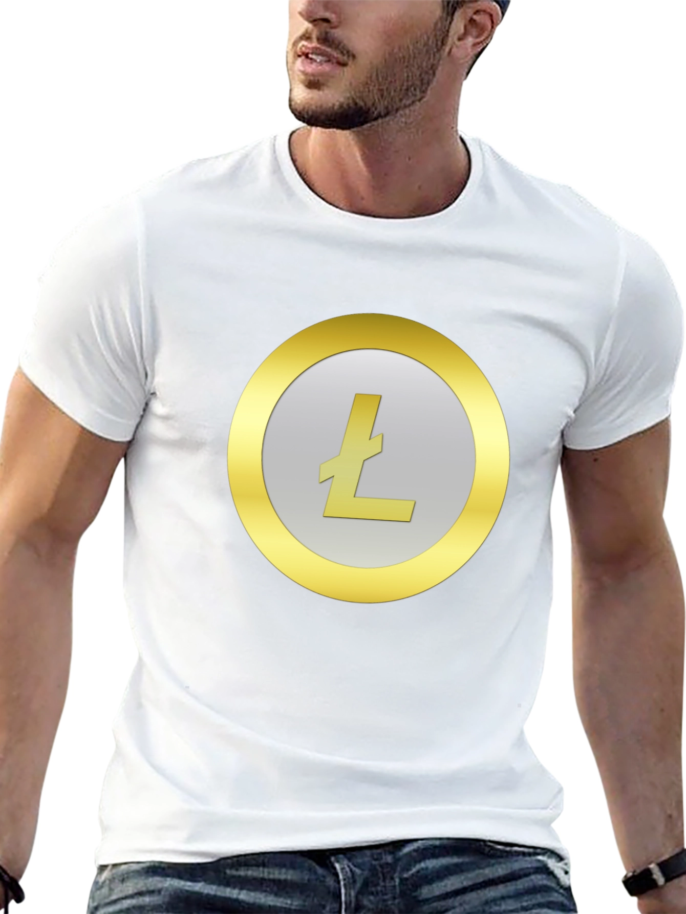 Litecoin Crypto Logo Black T-Shirt