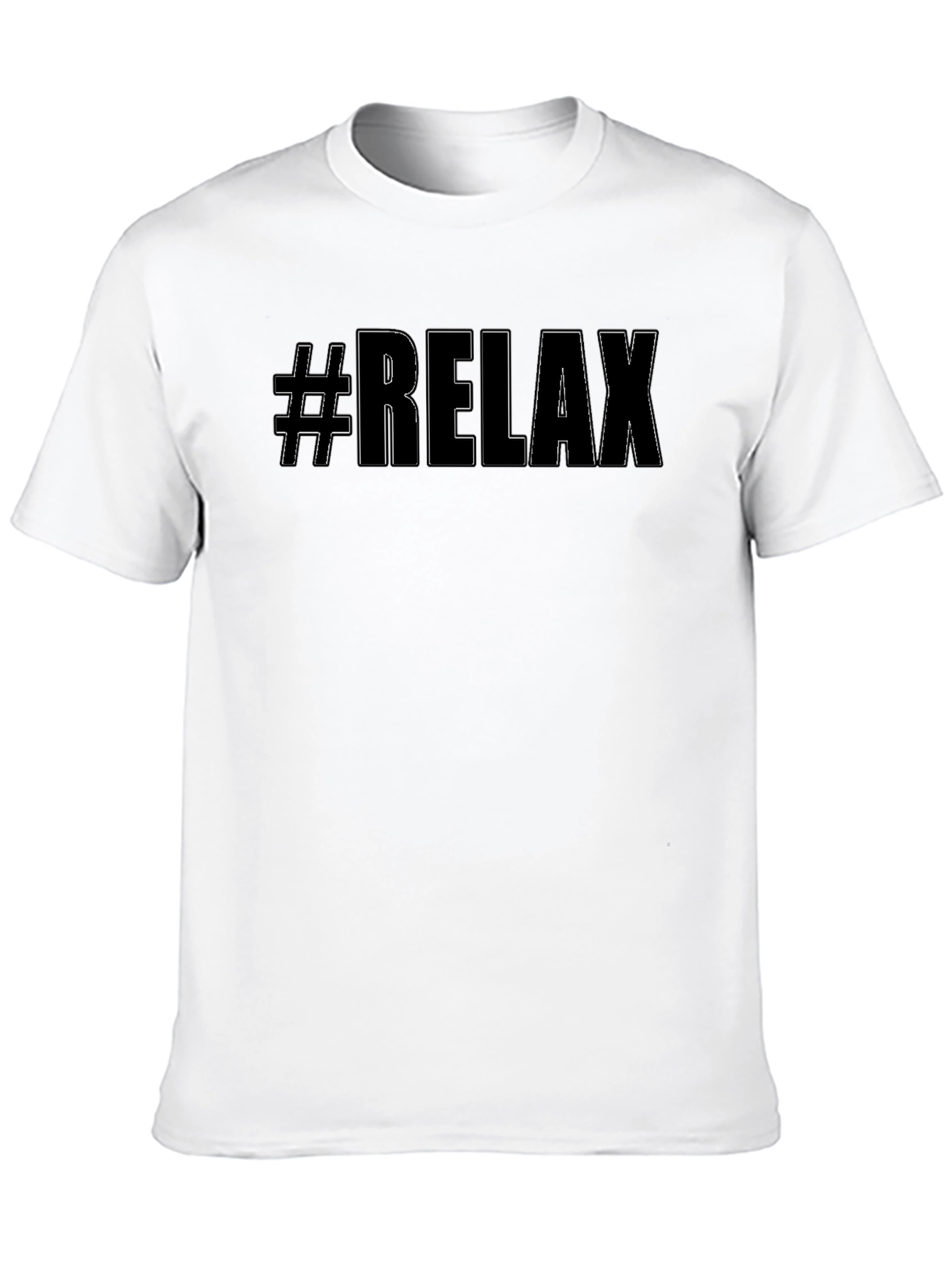 #Relax Graphic Tee - Cool Black Casual T-Shirt