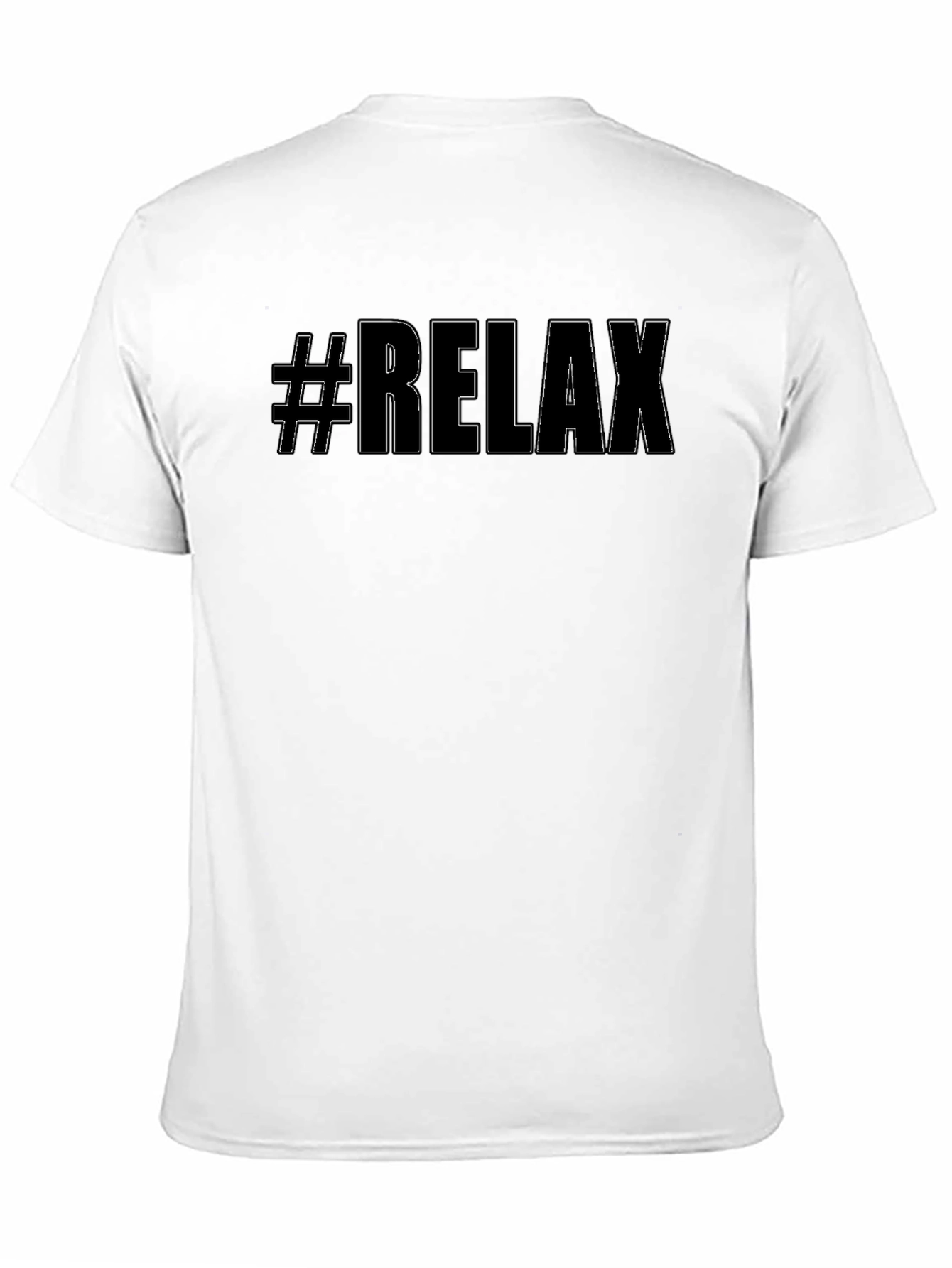 #Relax Graphic Tee - Cool Black Casual T-Shirt