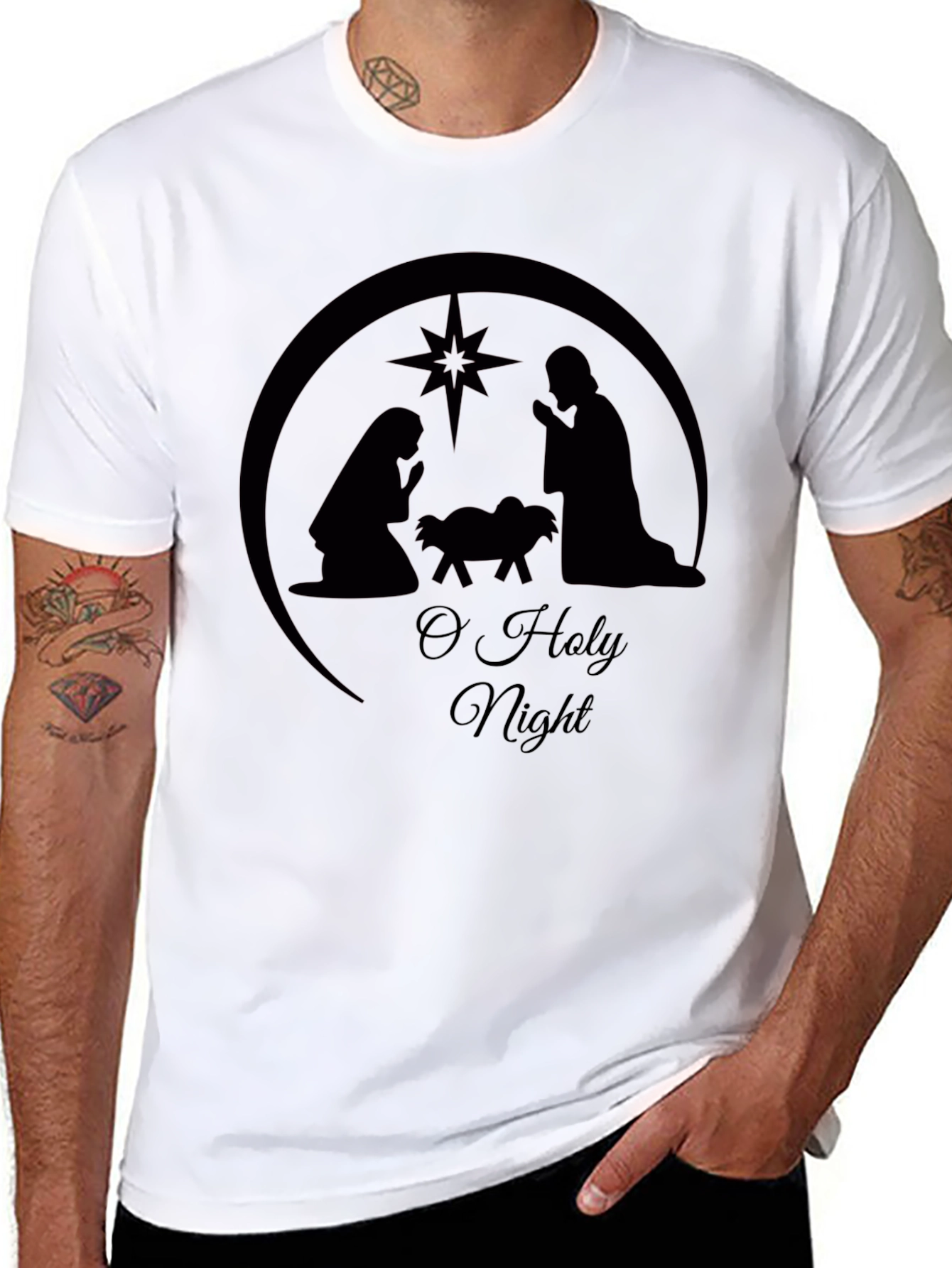 O Holy Night Graphic Tee - Black