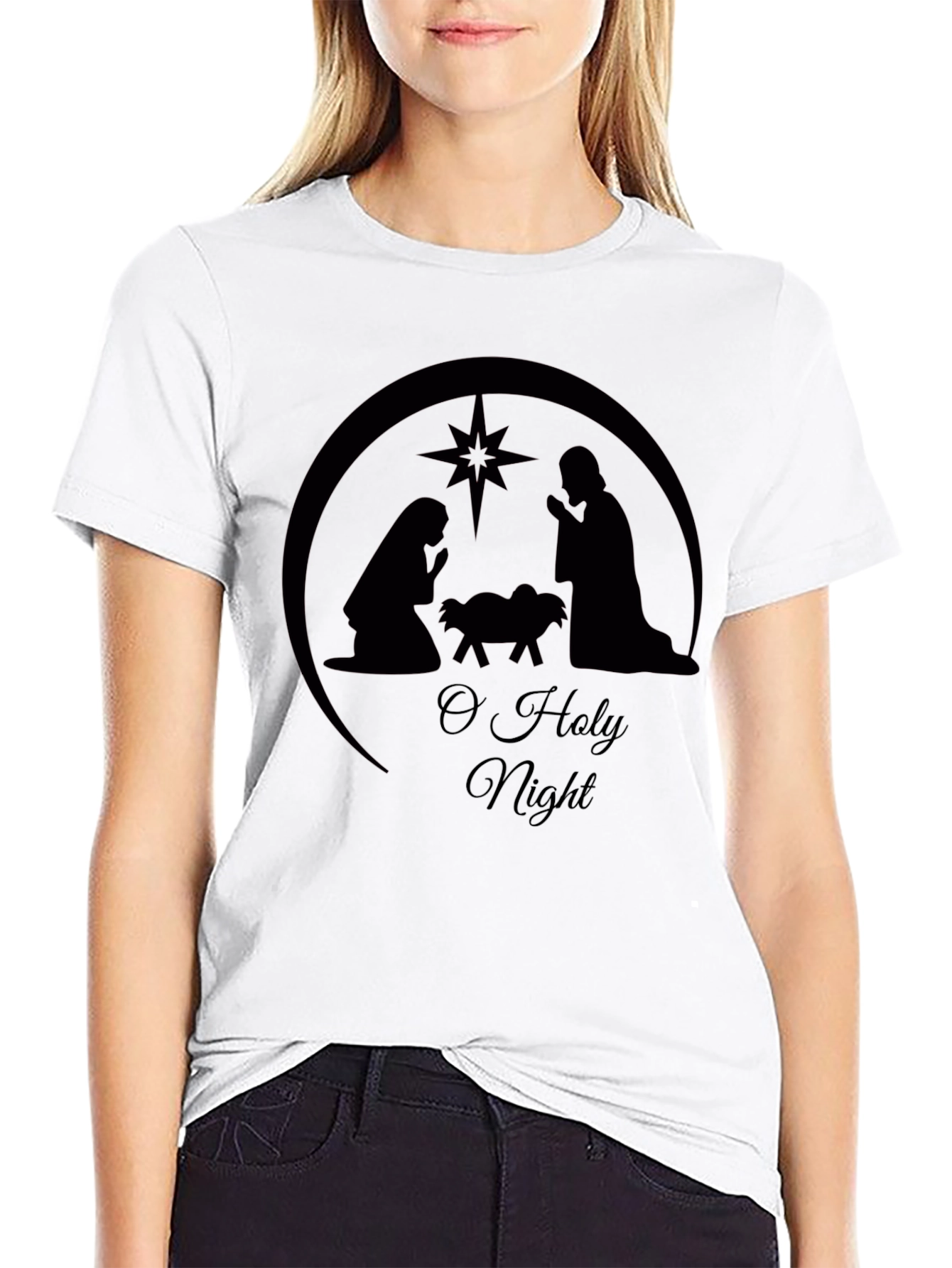 O Holy Night Graphic Tee - Black