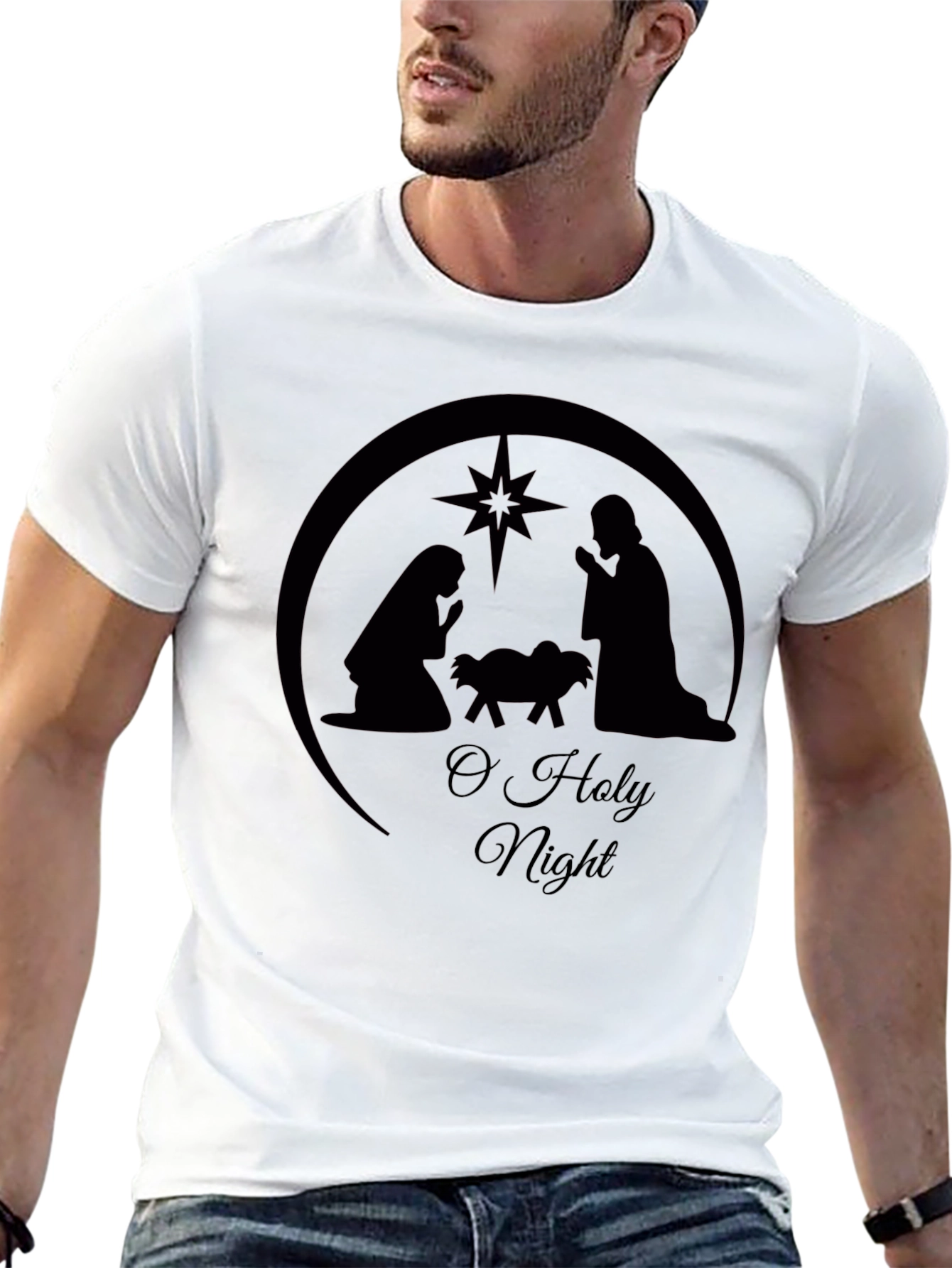 O Holy Night Graphic Tee - Black