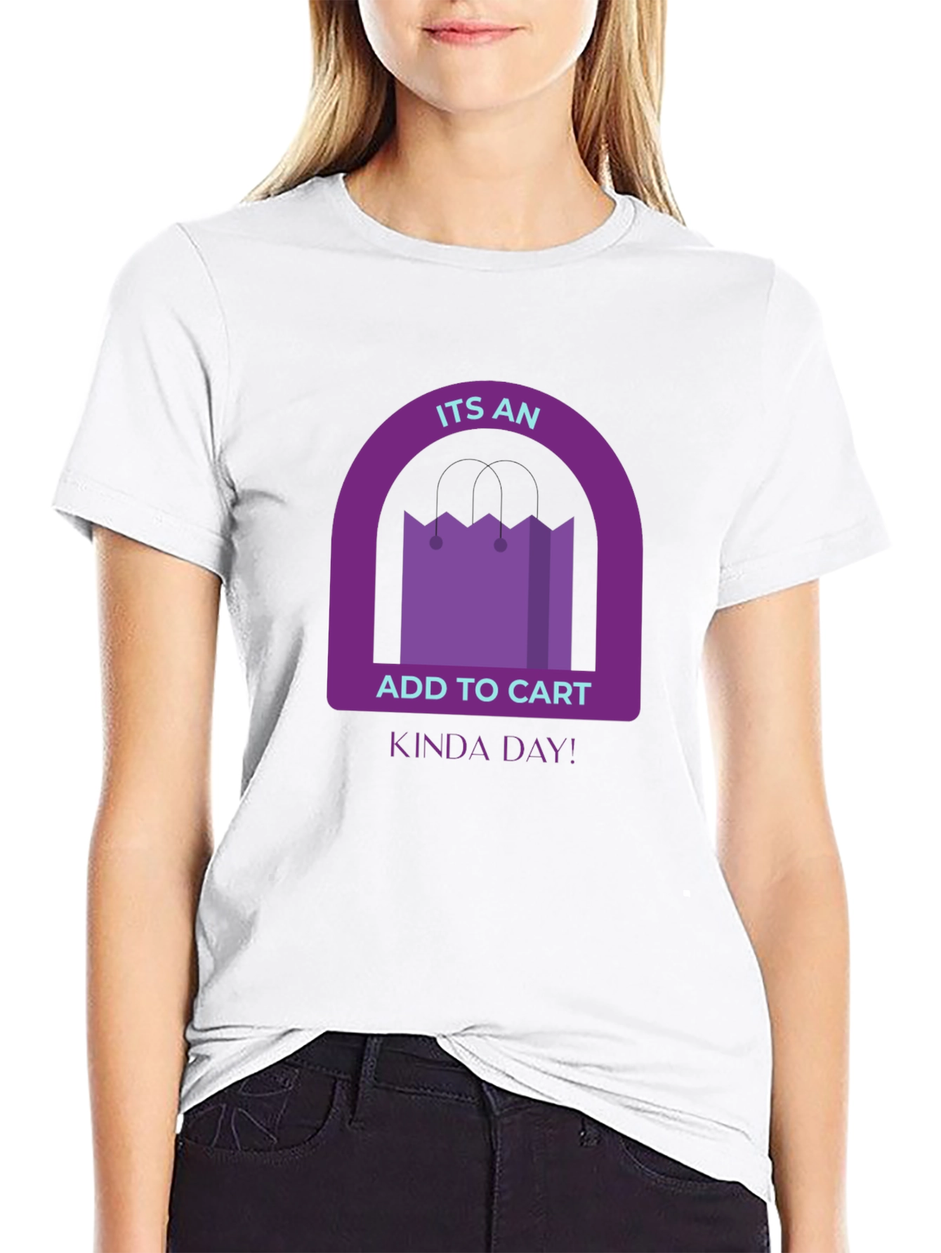 Add to Cart Kinda Day Black T-Shirt