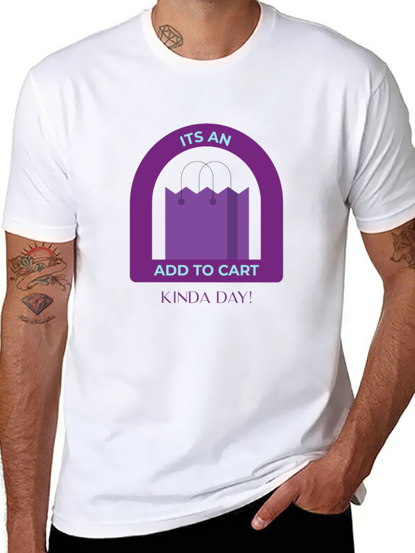 Add to Cart Kinda Day Black T-Shirt