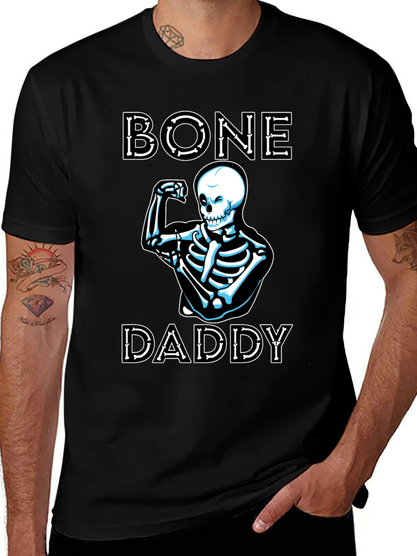 Bone Daddy Skeleton Graphic T-Shirt - Funny Halloween Tee