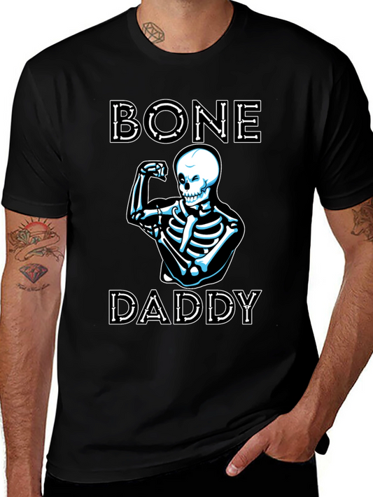 Bone Daddy Skeleton Graphic T-Shirt - Funny Halloween Tee