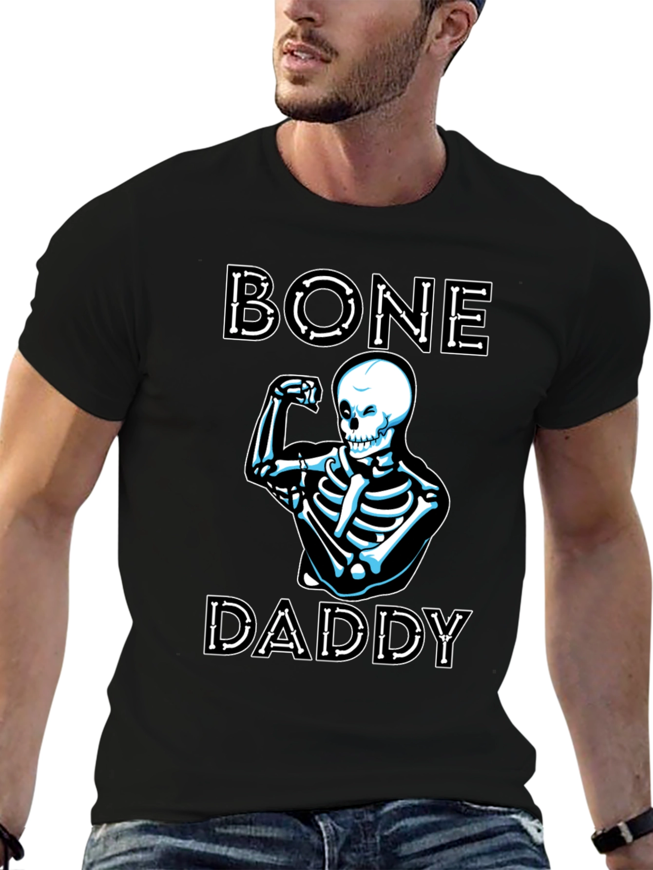 Bone Daddy Skeleton Graphic T-Shirt - Funny Halloween Tee