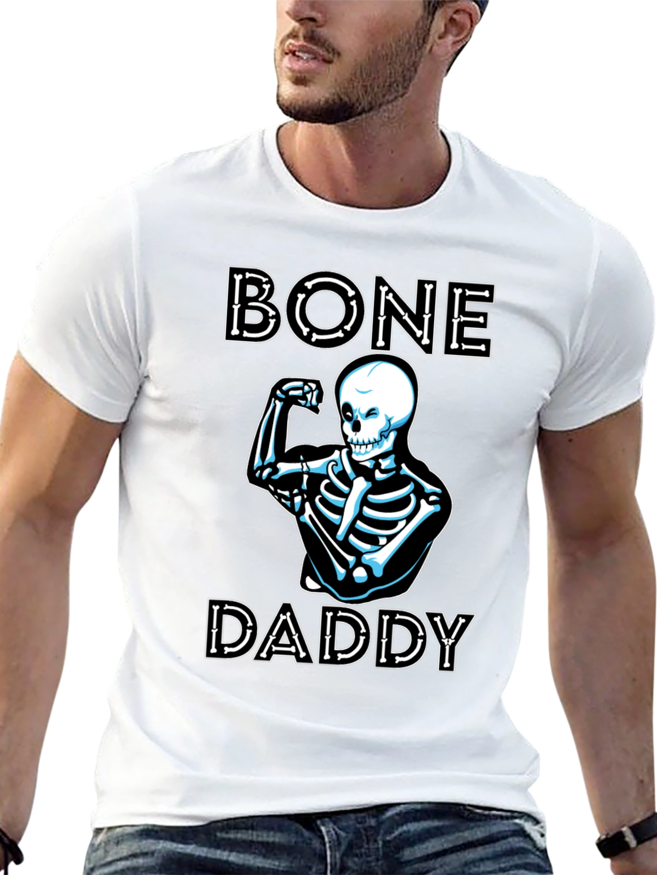 Bone Daddy Skeleton Graphic T-Shirt - Funny Halloween Tee