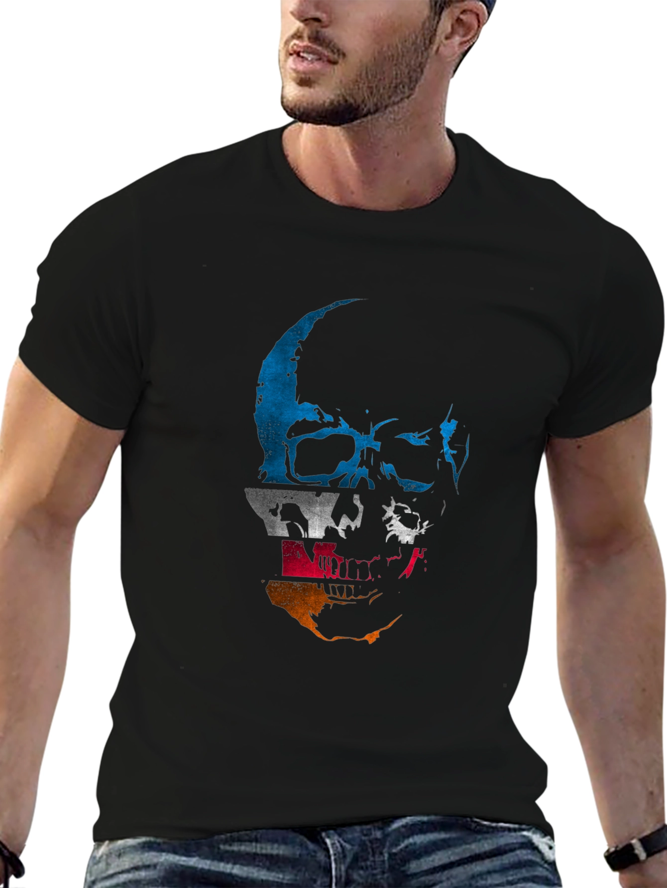 Skull Flag Graphic Tee - Mens Black T-Shirt