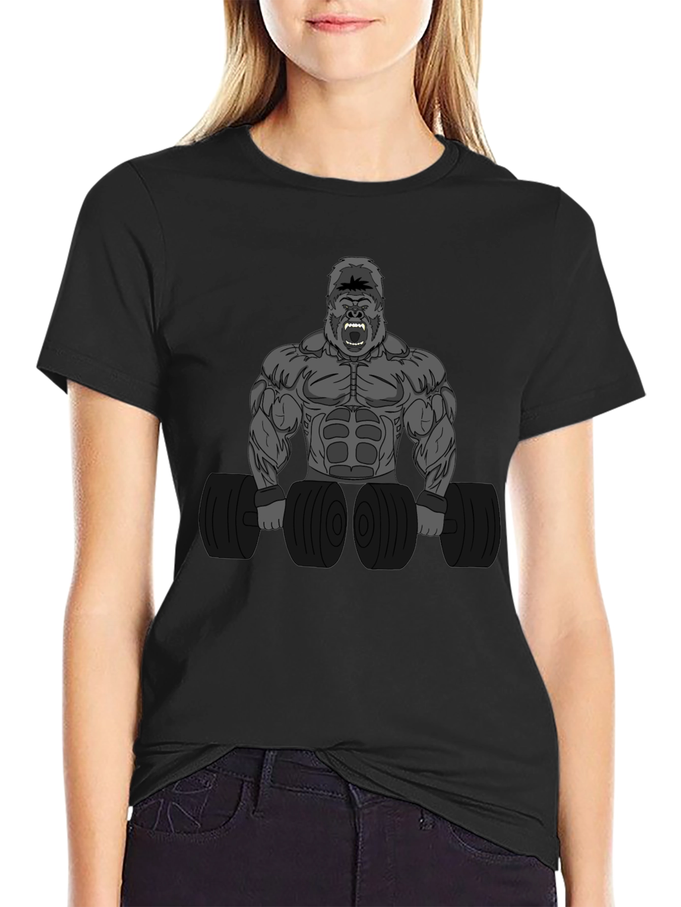 Gorilla Gym Black T-Shirt: Lift Like an Ape!