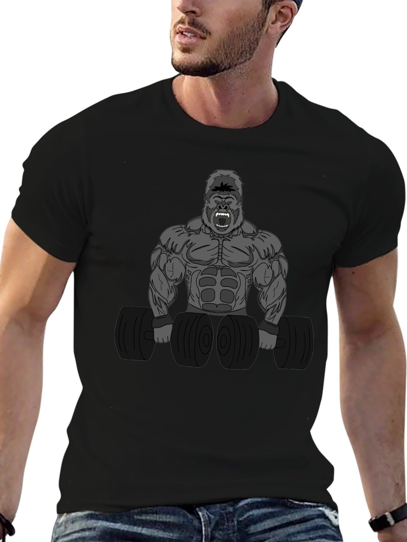 Gorilla Gym Black T-Shirt: Lift Like an Ape!
