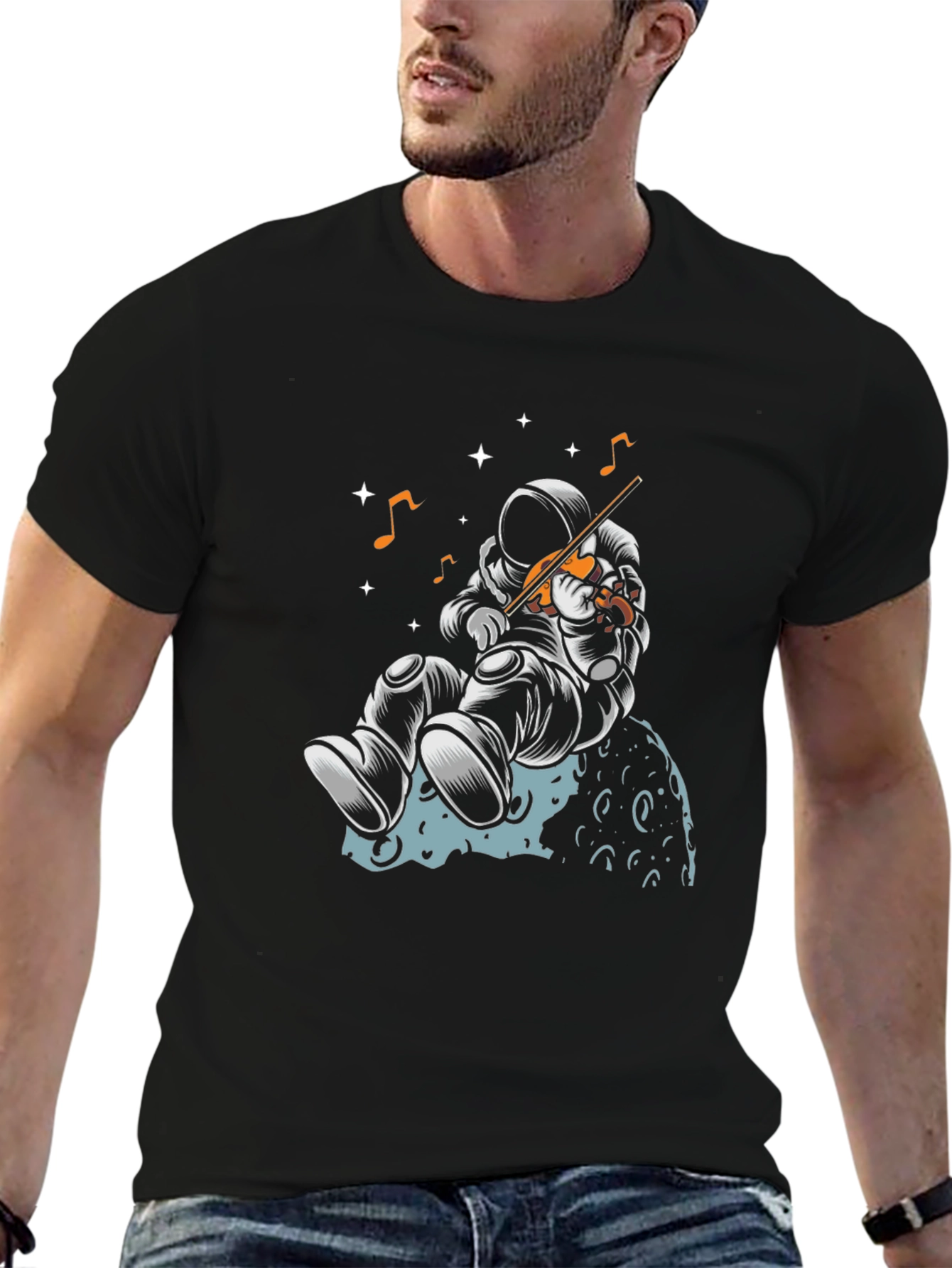 Astronaut Musician Graphic T-Shirt