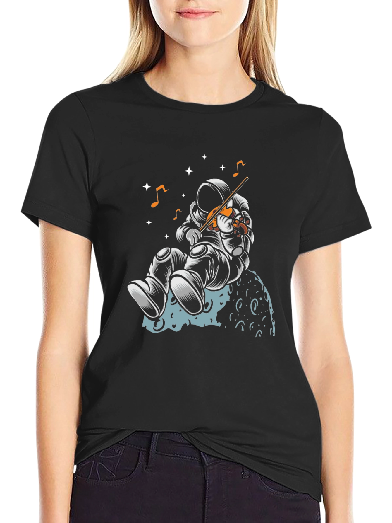 Astronaut Musician Graphic T-Shirt