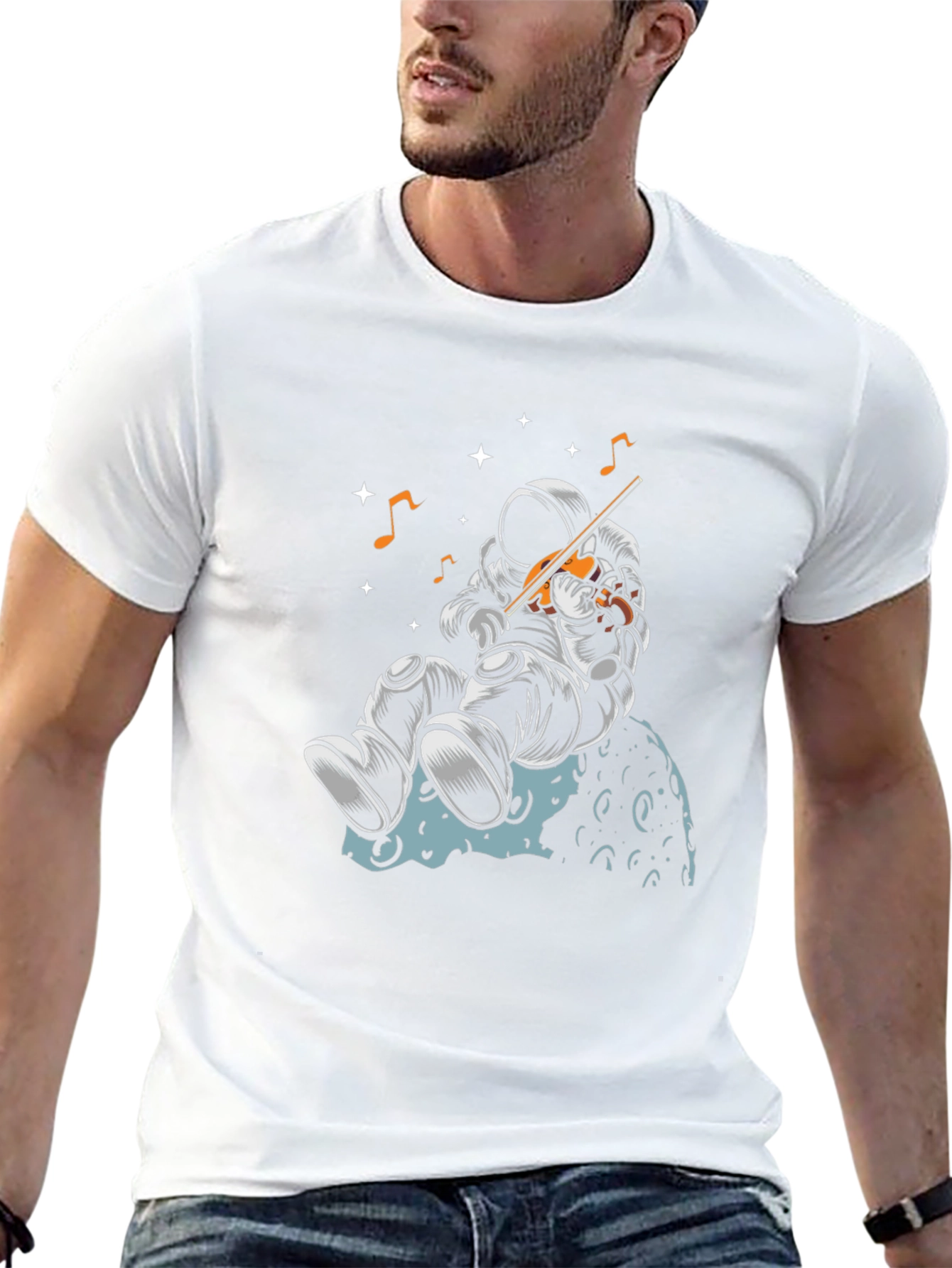 Astronaut Musician Graphic T-Shirt