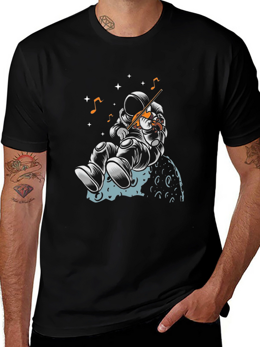 Astronaut Musician Graphic T-Shirt