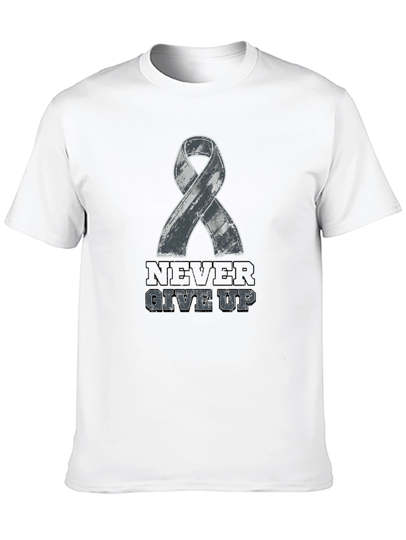 Never Give Up Ribbon Graphic Tee
