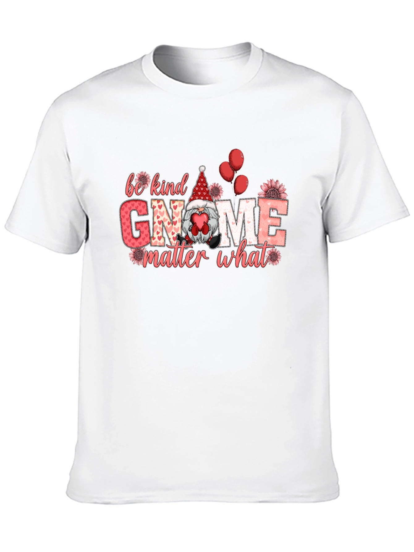 Be Kind Gnome Valentines Day Graphic T-Shirt