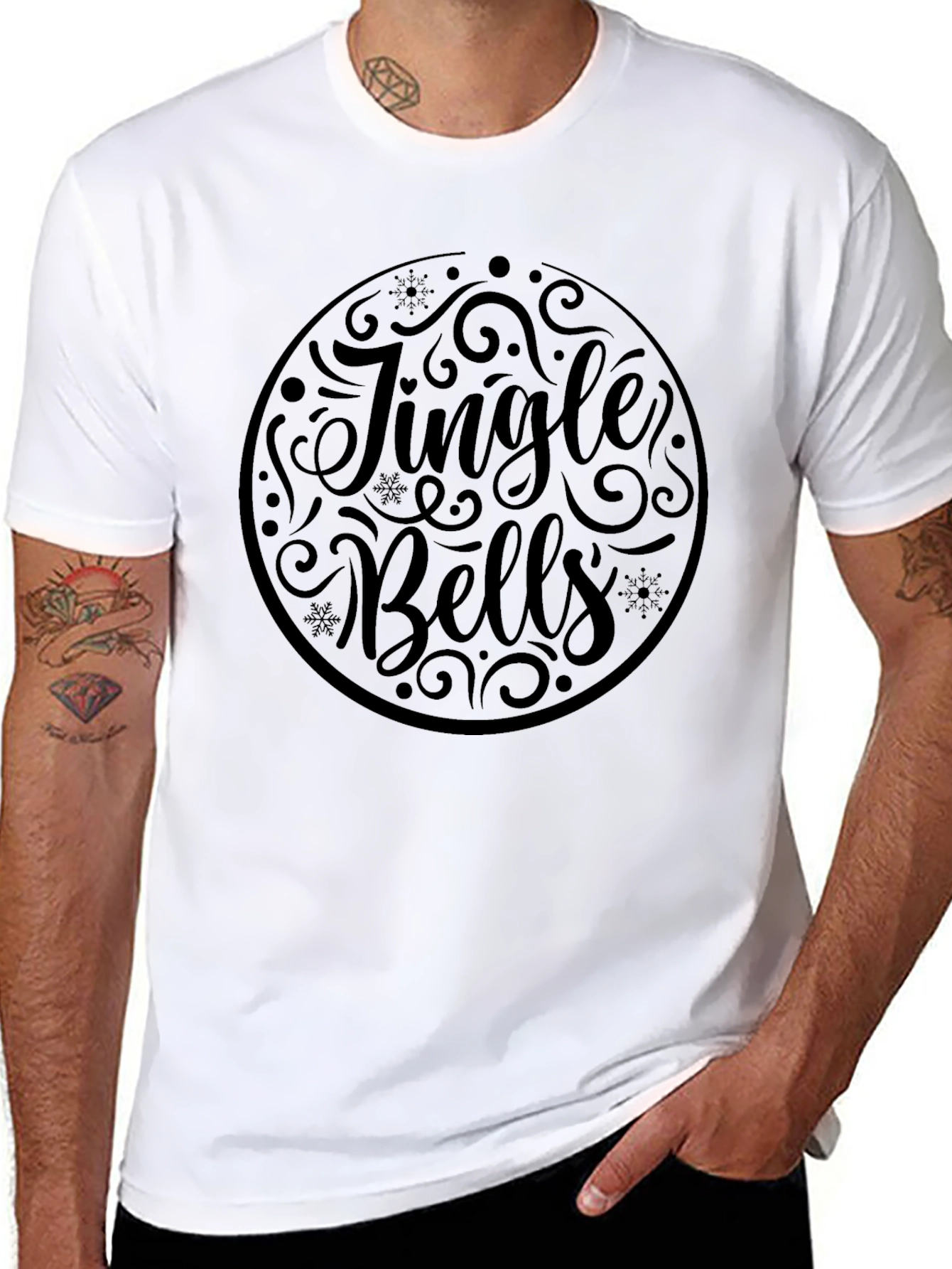 Jingle Bells Graphic Tee - Holiday Festive T-Shirt