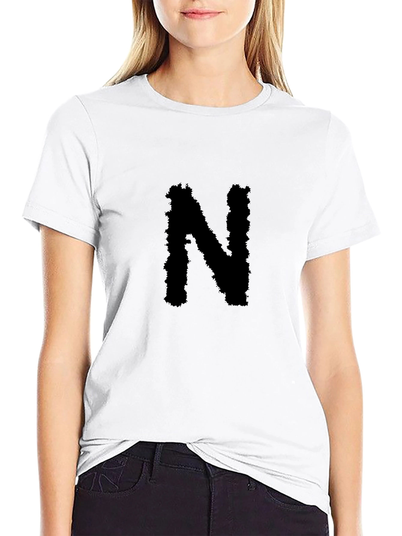 Black T-Shirt with Bold N Graphic