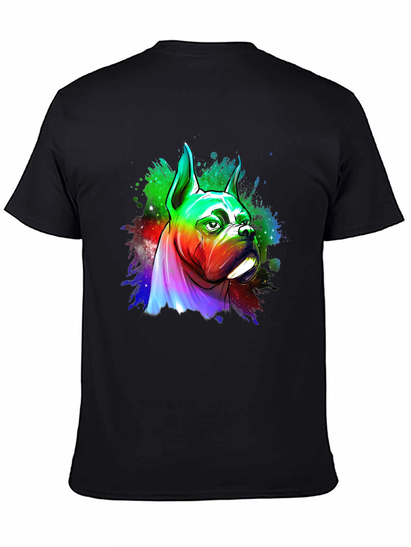 Rainbow Boxer Dog Graphic Tee - Unique Art T-Shirt