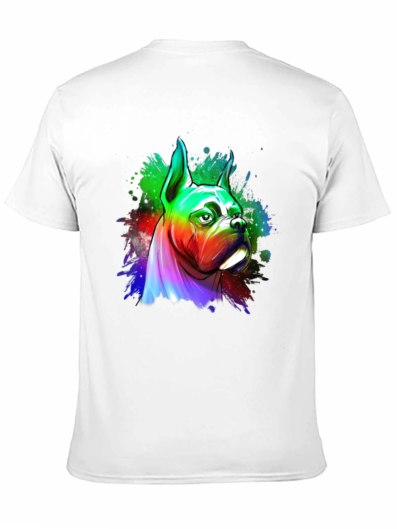 Rainbow Boxer Dog Graphic Tee - Unique Art T-Shirt