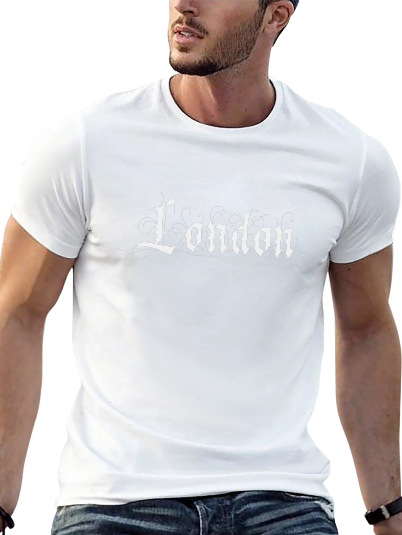 London Gothic Script Tee - Classic Black