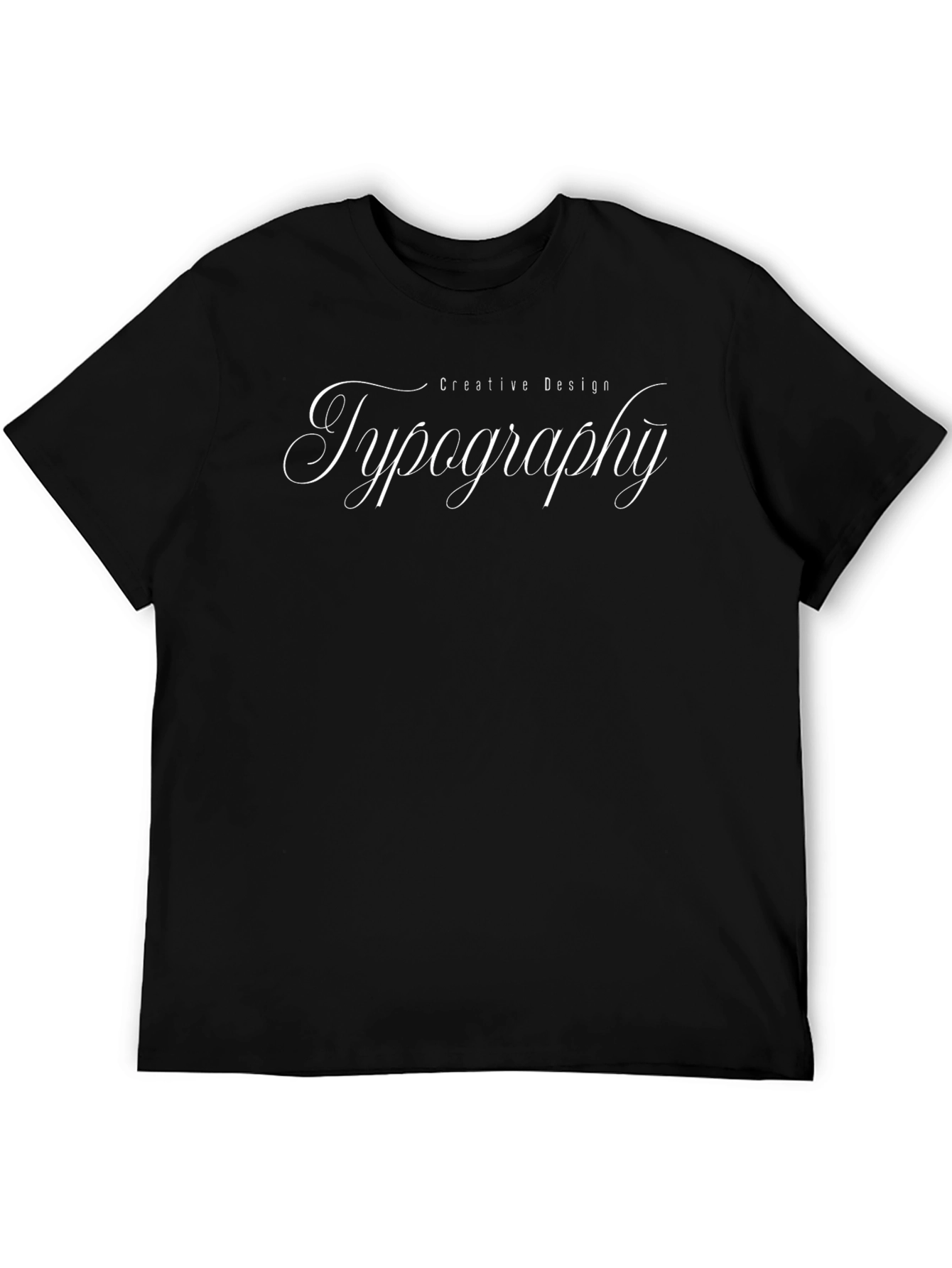 Typography Creative Design Black T-Shirt
