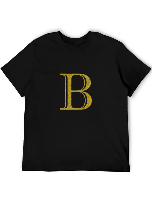 Black Tee with Gold B Graphic