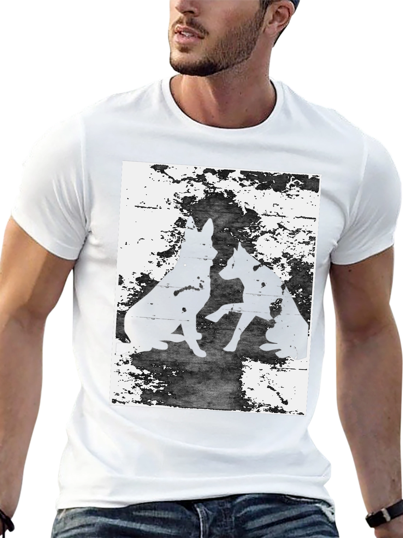 Silhouette Dog Graphic Tee - Unisex Black T-Shirt