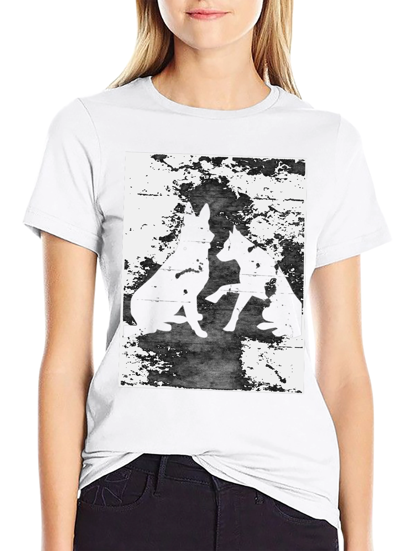 Silhouette Dog Graphic Tee - Unisex Black T-Shirt