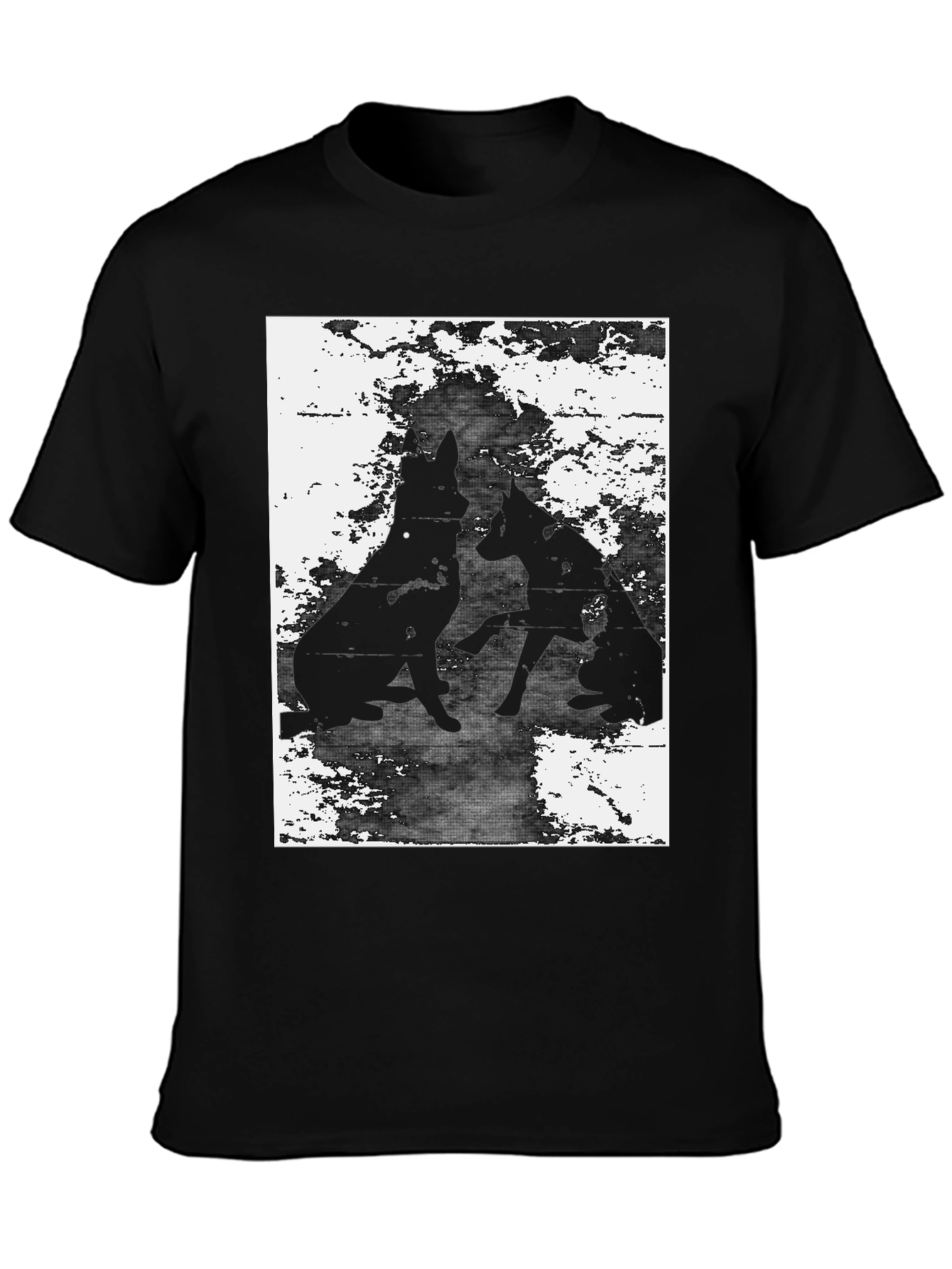 Silhouette Dog Graphic Tee - Unisex Black T-Shirt