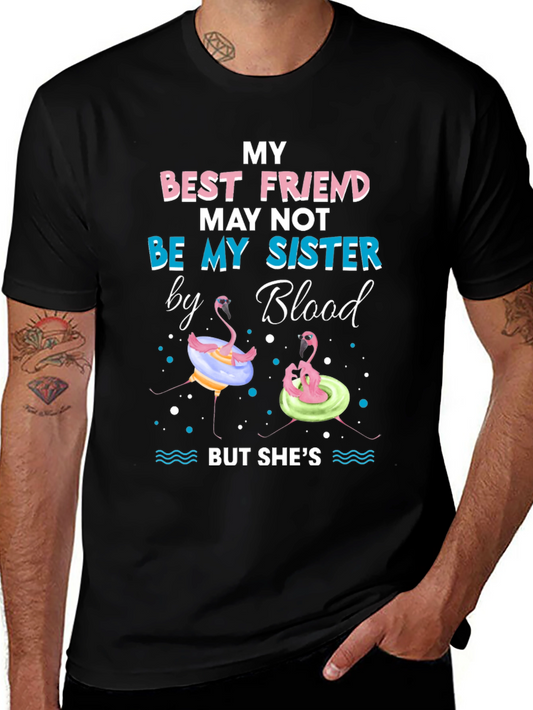 Best Friend Sister Flamingo Graphic Tee