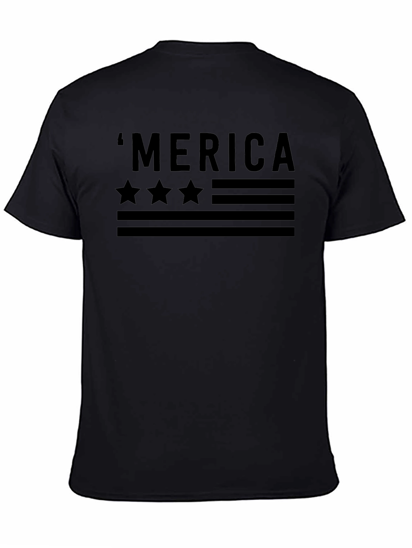 Patriotic Merica Graphic T-Shirt - Black