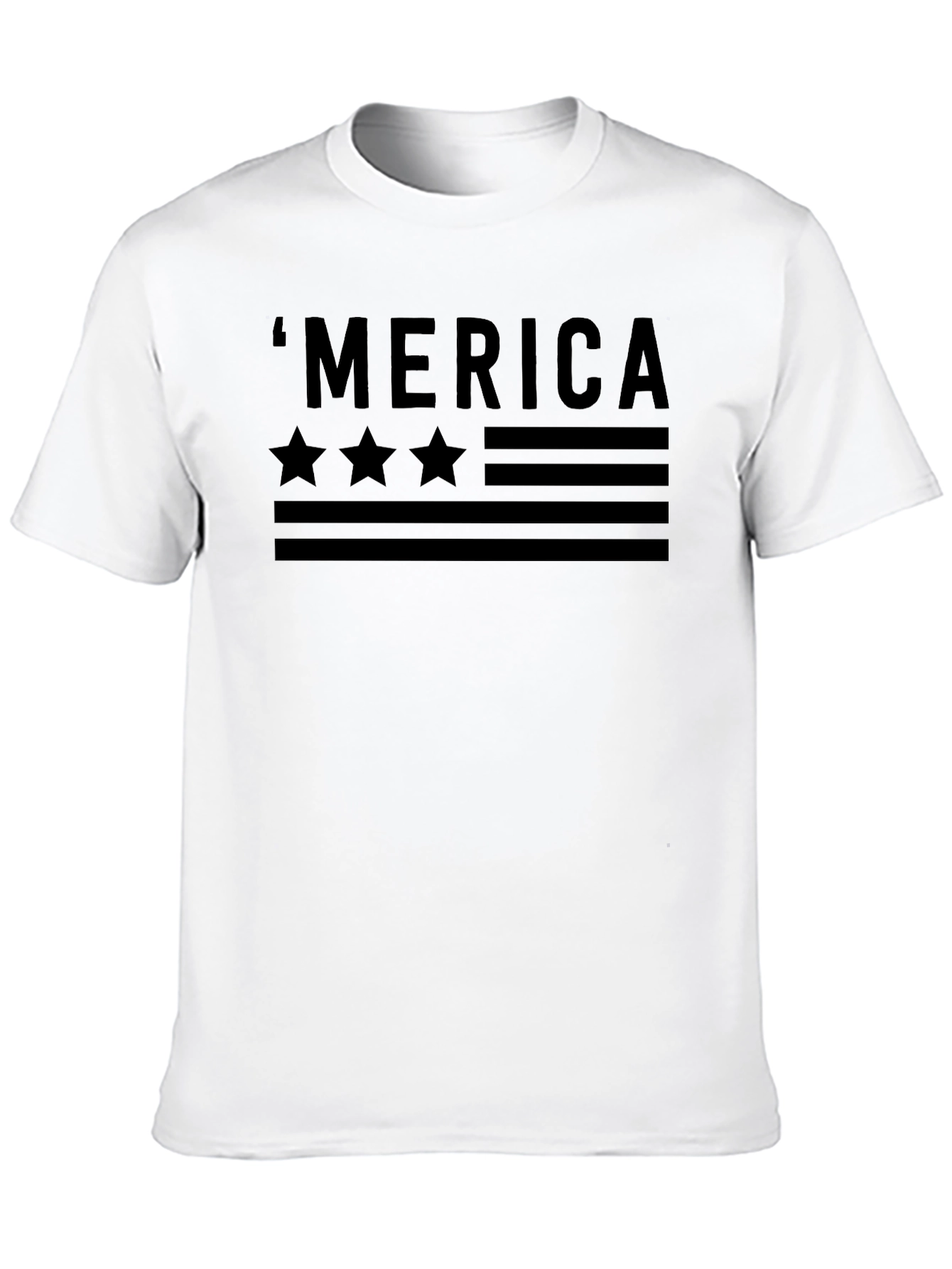 Patriotic Merica Graphic T-Shirt - Black